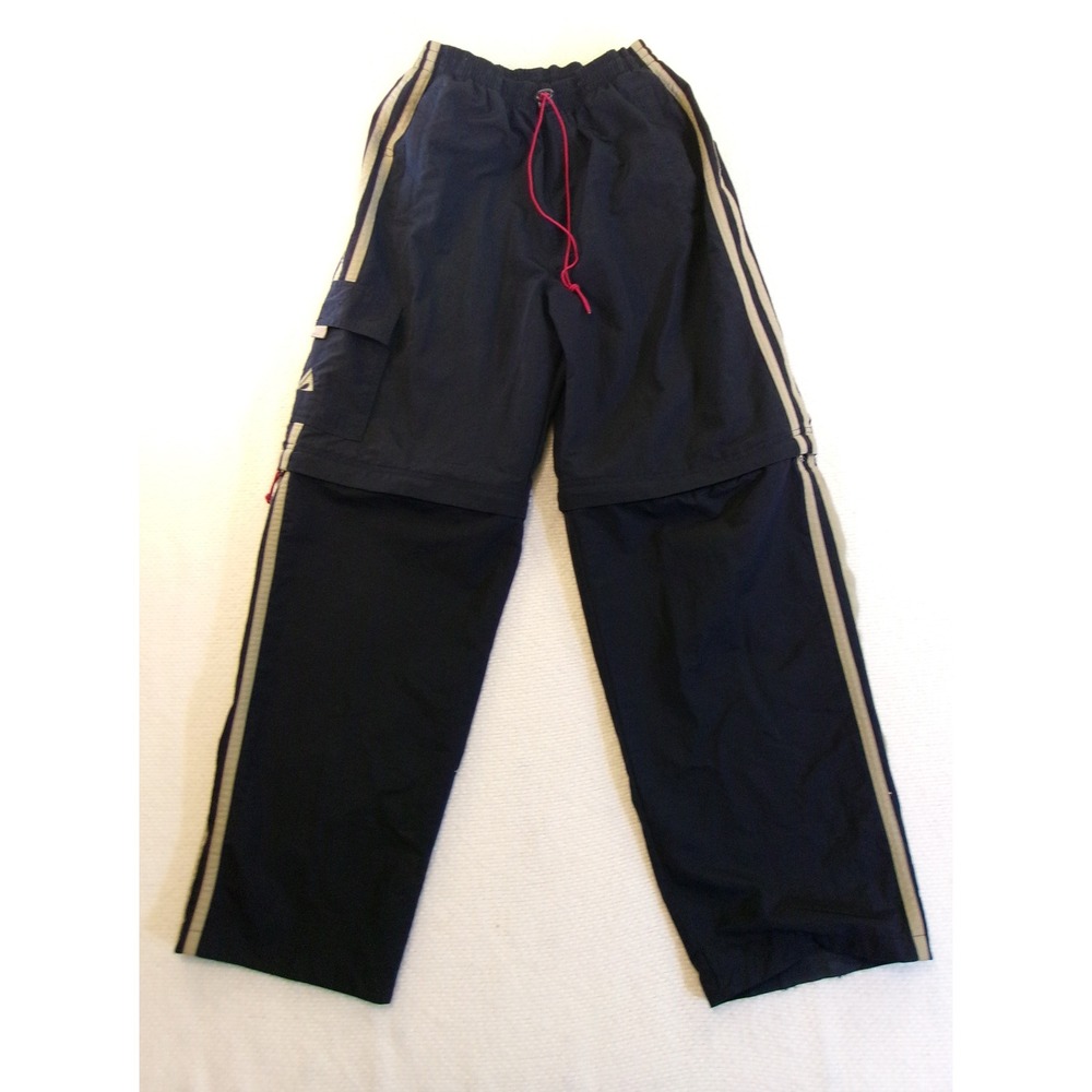Athletic Works Mens Navy Nylon Zip Off Convertible Cargo Track Pants Medium
